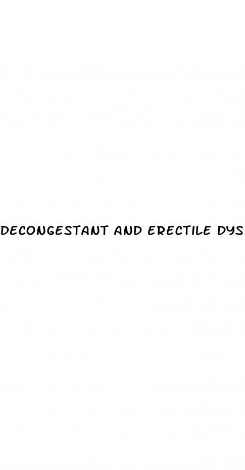 decongestant and erectile dysfunction