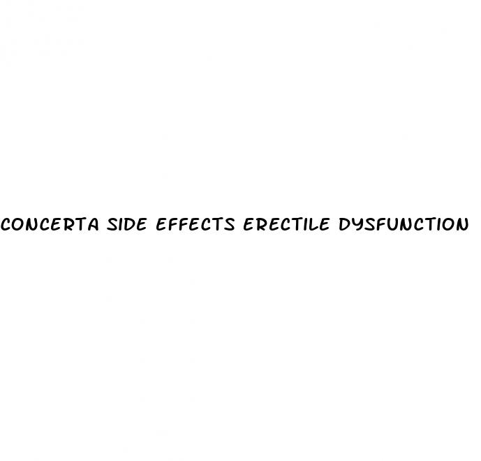 concerta side effects erectile dysfunction