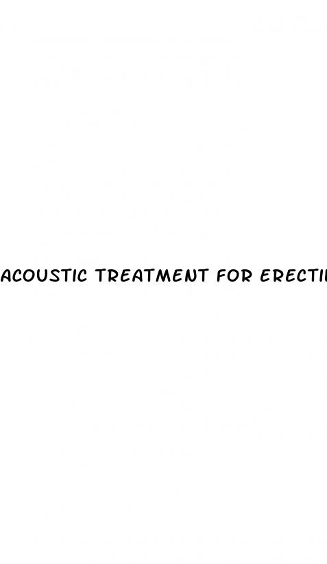 acoustic treatment for erectile dysfunction