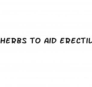 herbs to aid erectile dysfunction