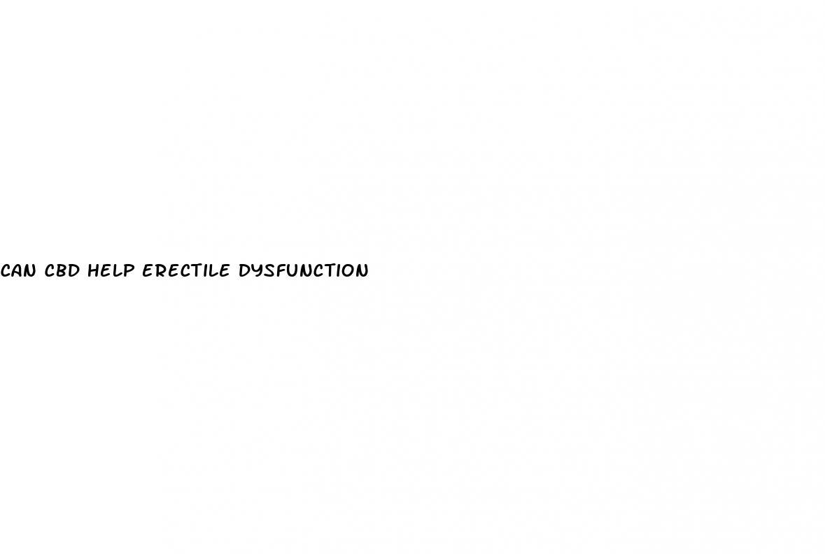 can cbd help erectile dysfunction