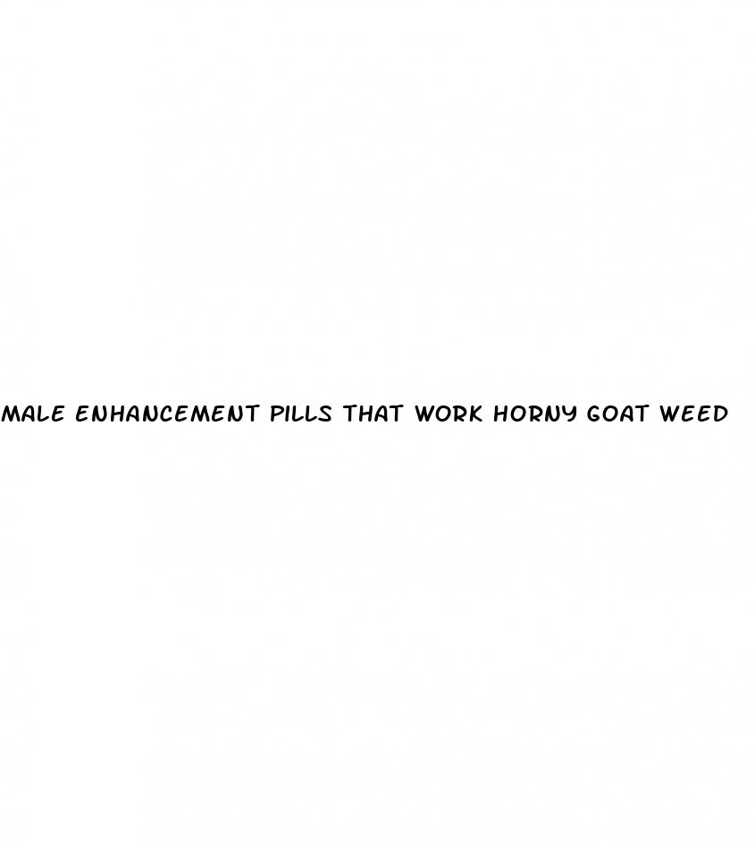 male enhancement pills that work horny goat weed