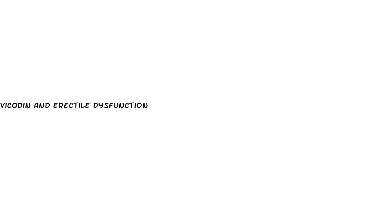 vicodin and erectile dysfunction