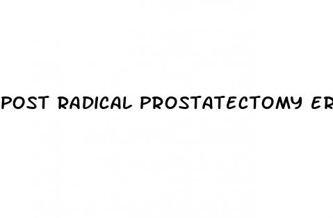 post radical prostatectomy erectile dysfunction