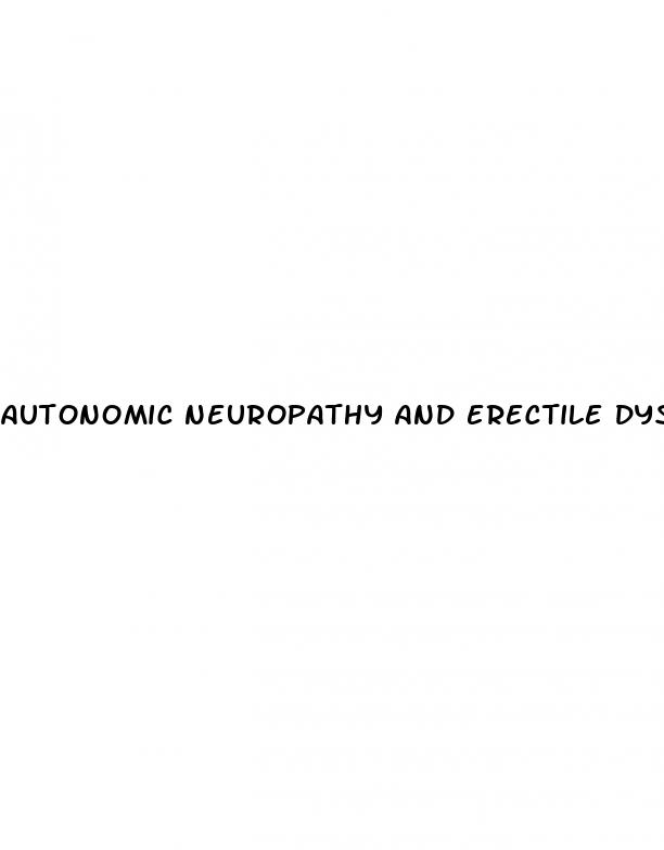 autonomic neuropathy and erectile dysfunction