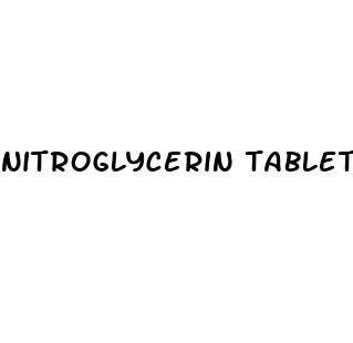 nitroglycerin tablets erectile dysfunction