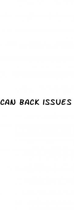 can back issues cause erectile dysfunction