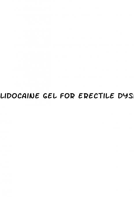 lidocaine gel for erectile dysfunction