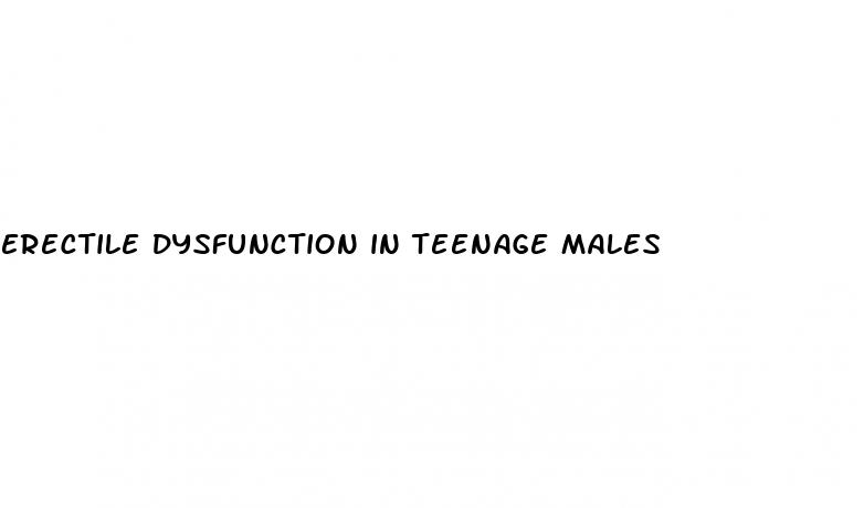 erectile dysfunction in teenage males