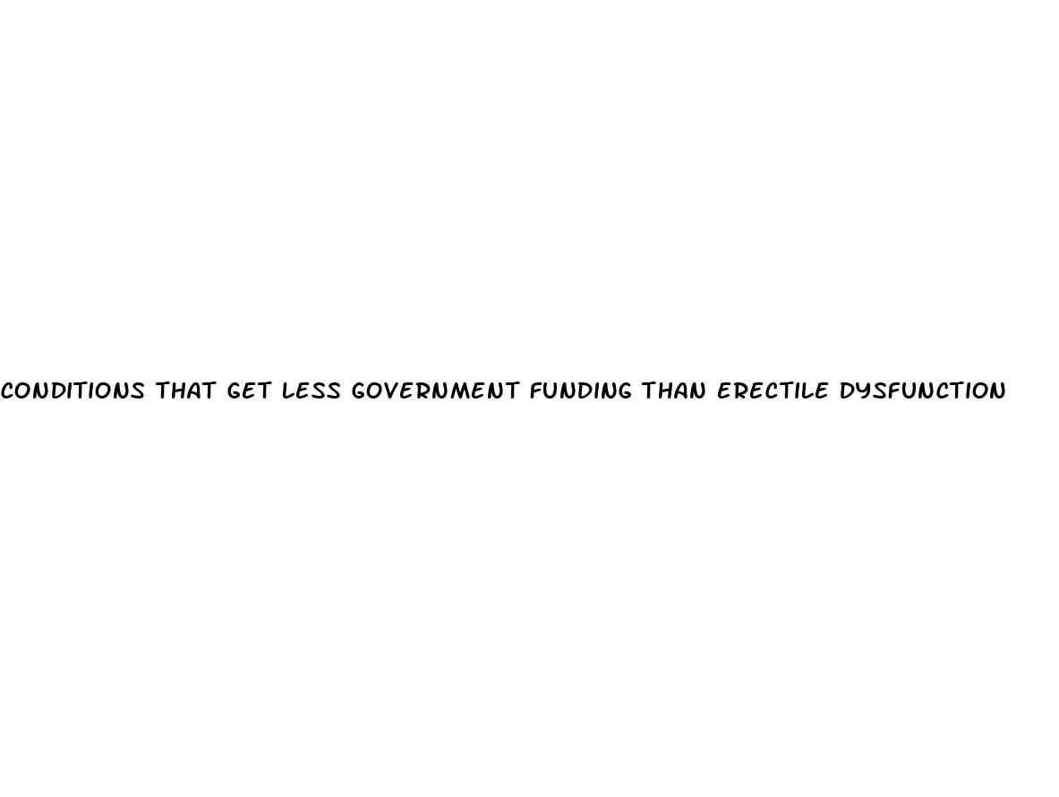 conditions that get less government funding than erectile dysfunction