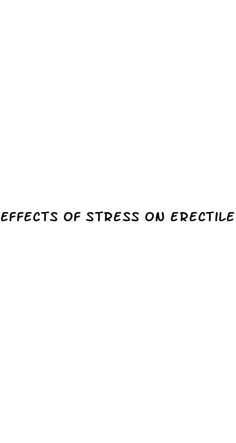 effects of stress on erectile dysfunction