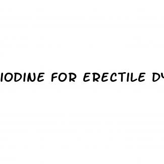 iodine for erectile dysfunction