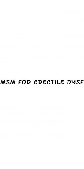 msm for erectile dysfunction