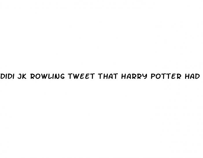 didi jk rowling tweet that harry potter had erectile dysfunction