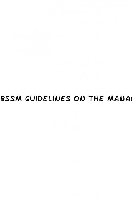 bssm guidelines on the management of erectile dysfunction