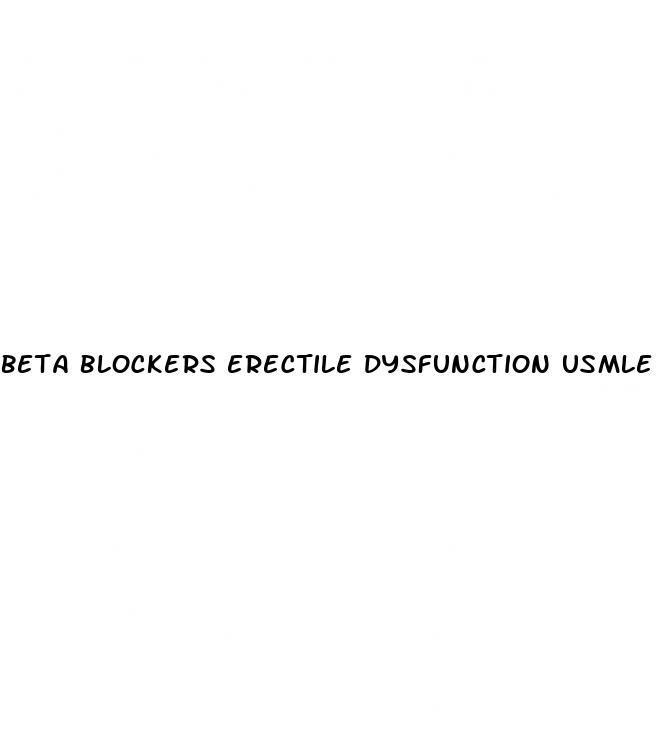 beta blockers erectile dysfunction usmle