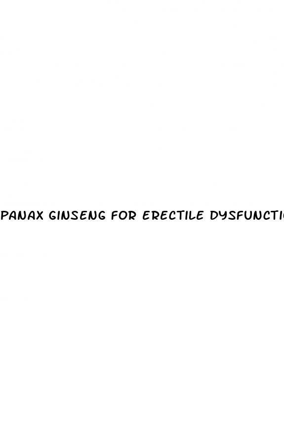 panax ginseng for erectile dysfunction
