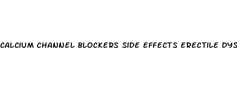 calcium channel blockers side effects erectile dysfunction