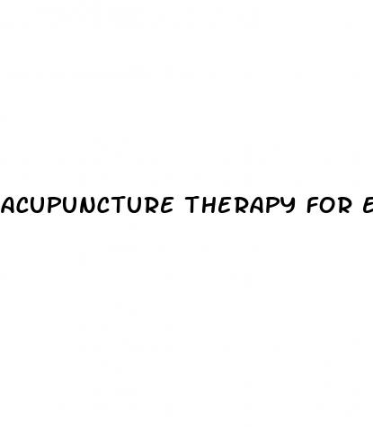 acupuncture therapy for erectile dysfunction