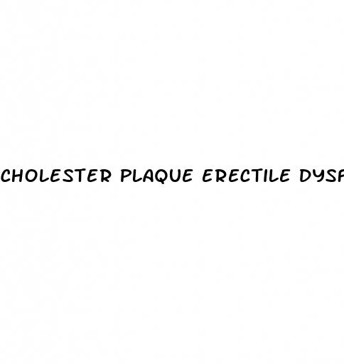 cholester plaque erectile dysfunction