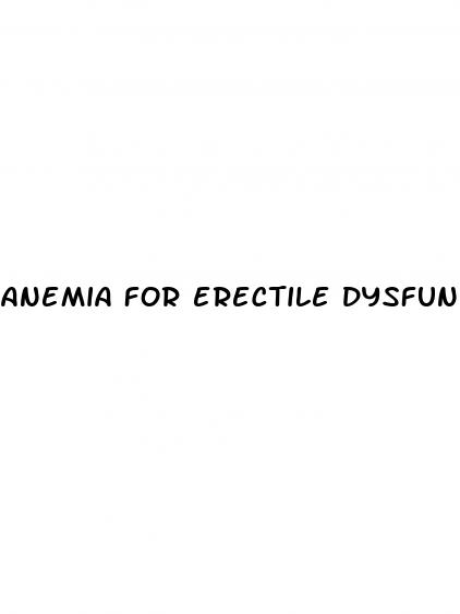 anemia for erectile dysfunction