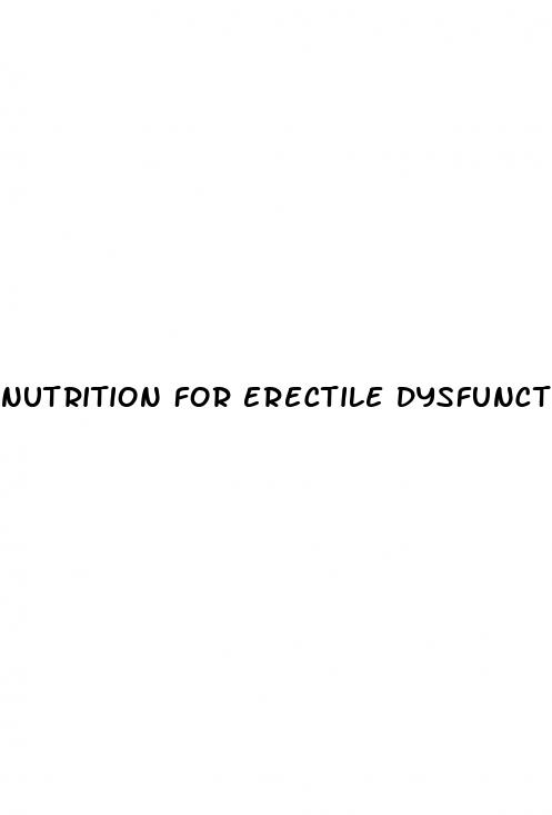 nutrition for erectile dysfunction