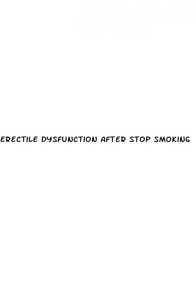 erectile dysfunction after stop smoking