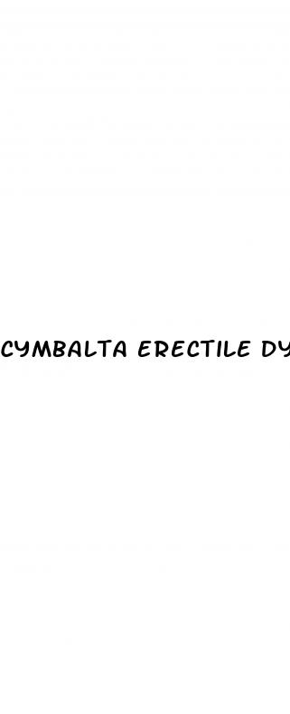 cymbalta erectile dysfunction treatment
