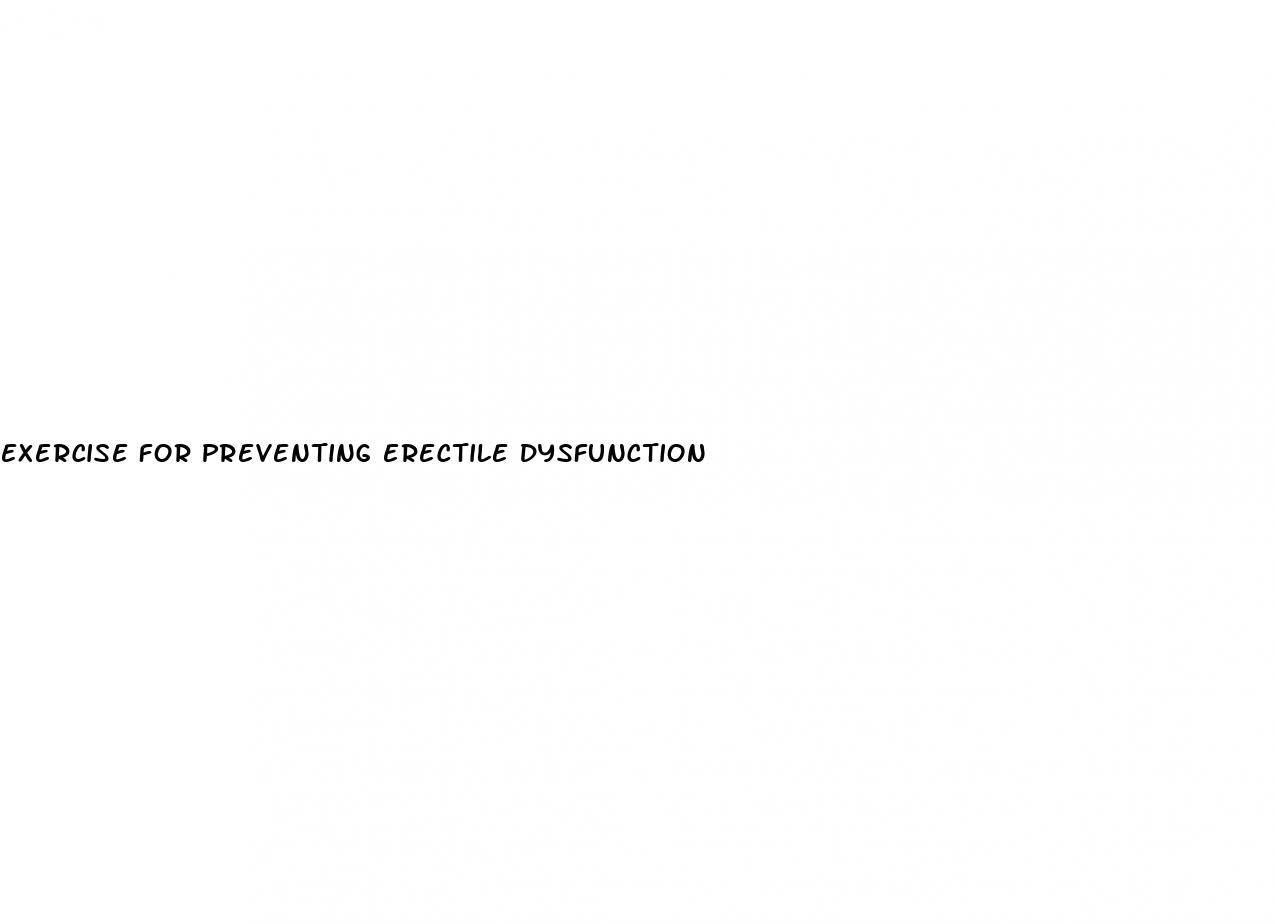 exercise for preventing erectile dysfunction