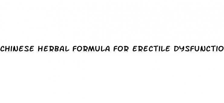chinese herbal formula for erectile dysfunction