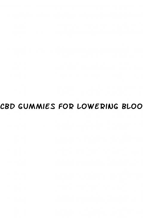 cbd gummies for lowering blood sugar