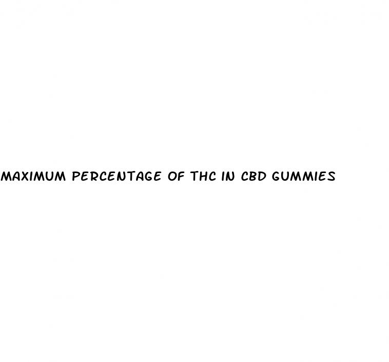 maximum percentage of thc in cbd gummies