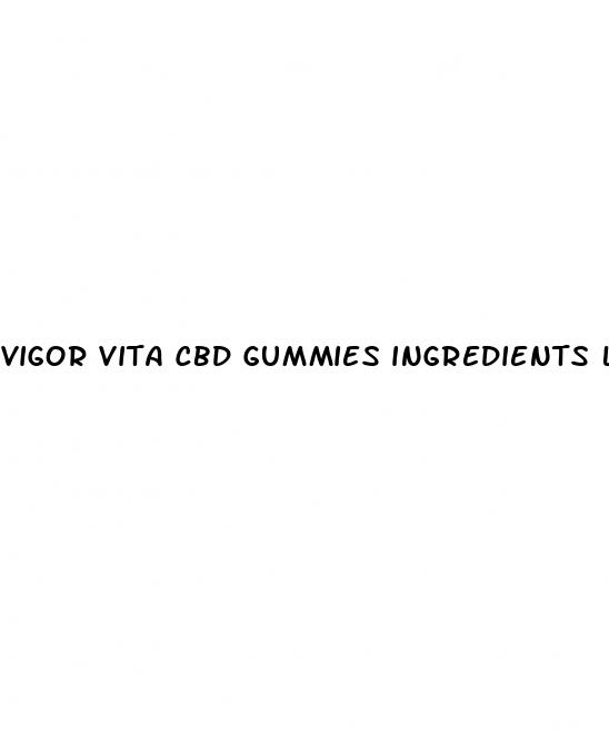 vigor vita cbd gummies ingredients list