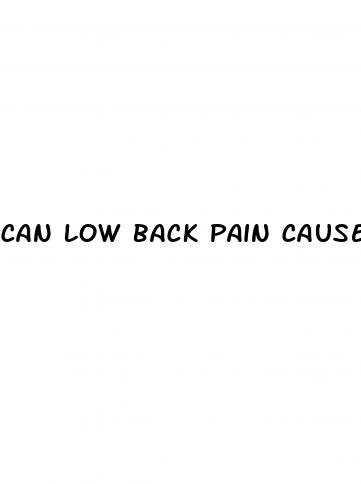 can low back pain cause erectile dysfunction