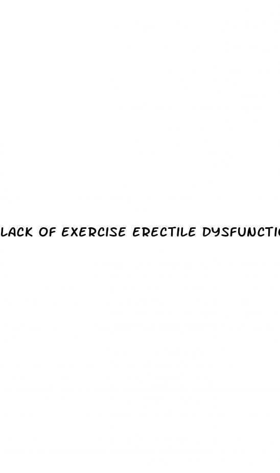 lack of exercise erectile dysfunction