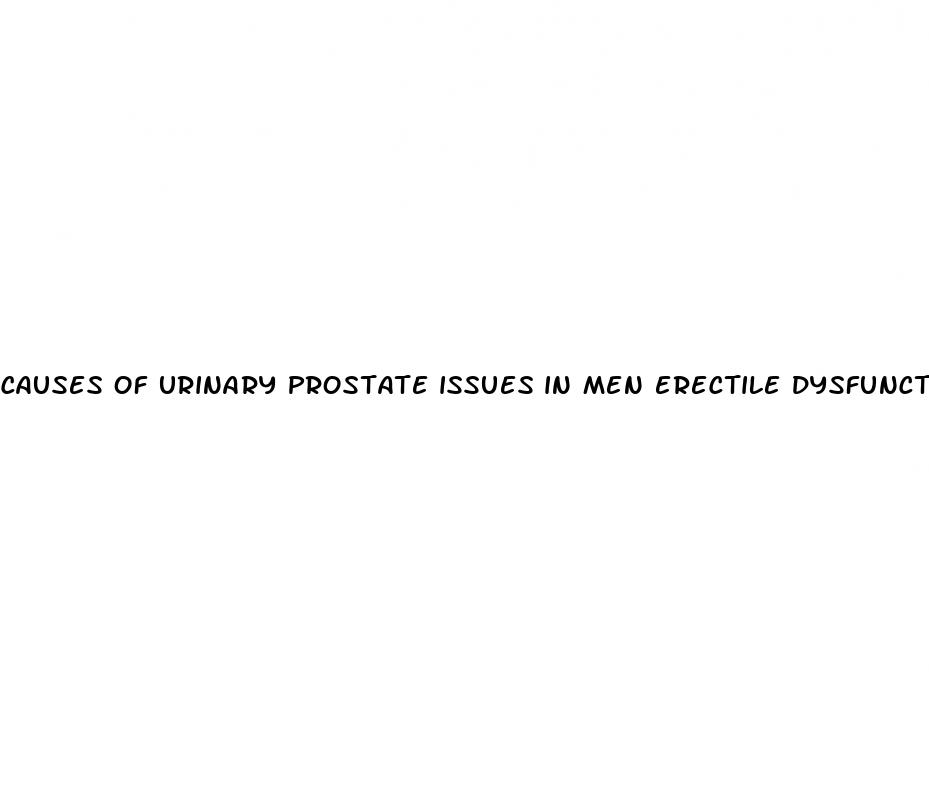 causes of urinary prostate issues in men erectile dysfunction