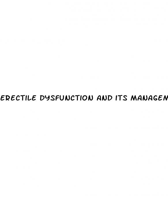 erectile dysfunction and its management in patients with diabetes mellitus