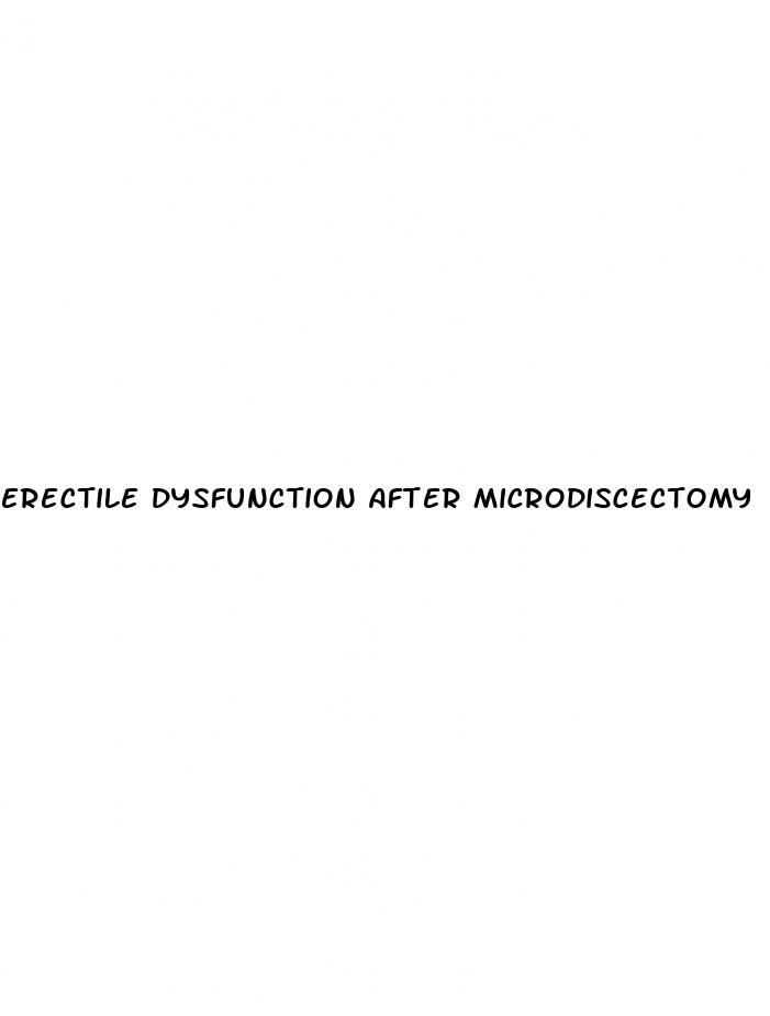 erectile dysfunction after microdiscectomy