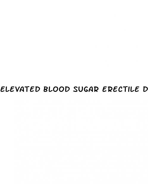 elevated blood sugar erectile dysfunction