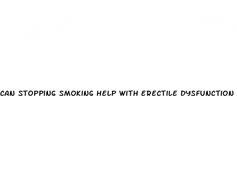 can stopping smoking help with erectile dysfunction