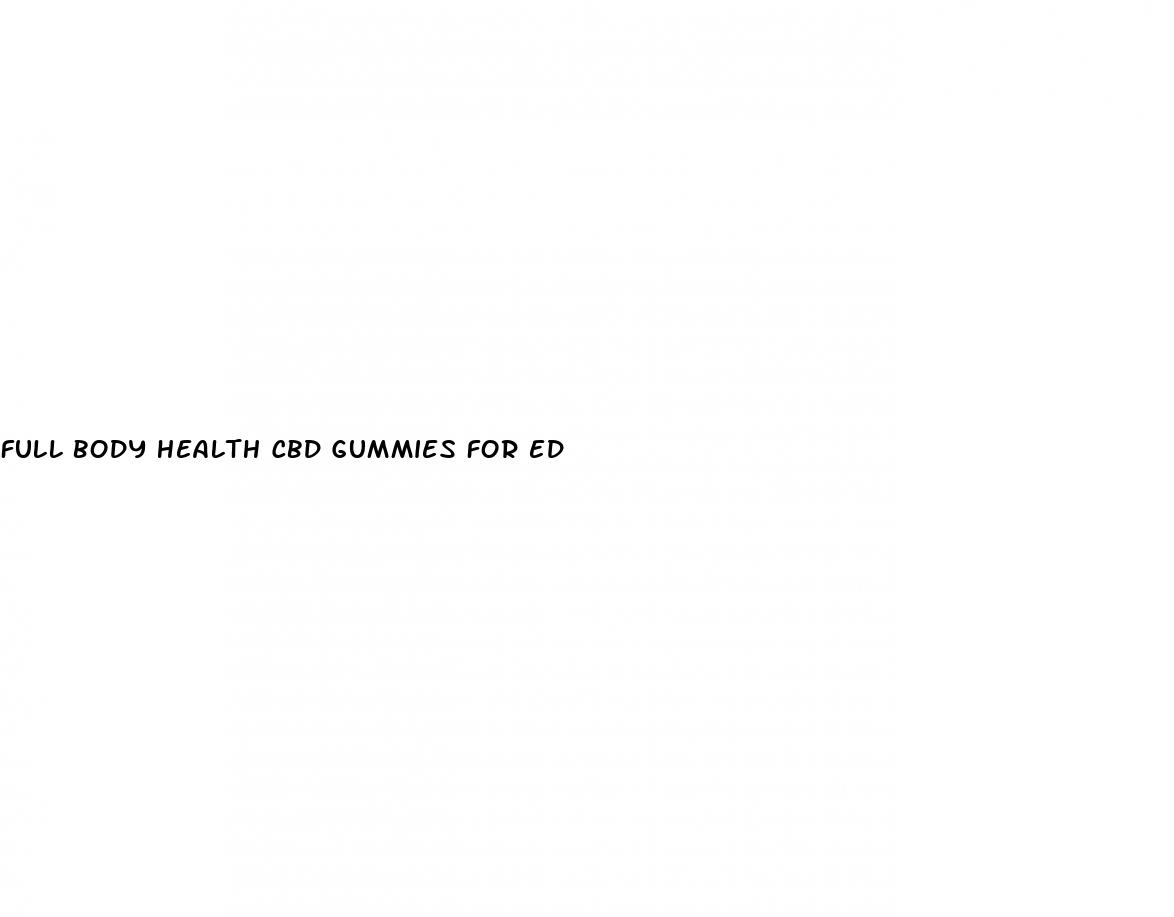 full body health cbd gummies for ed