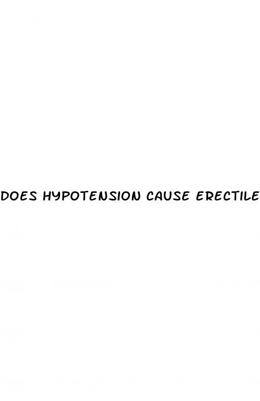 does hypotension cause erectile dysfunction