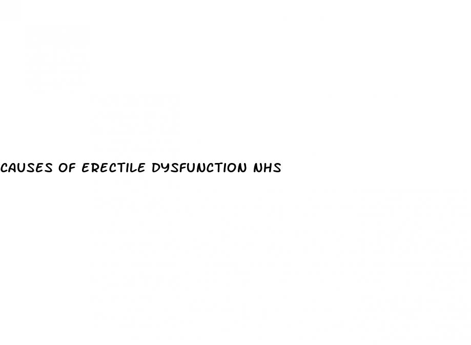 causes of erectile dysfunction nhs