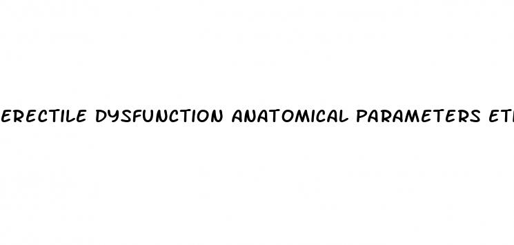 erectile dysfunction anatomical parameters etiology diagnosis and therapy