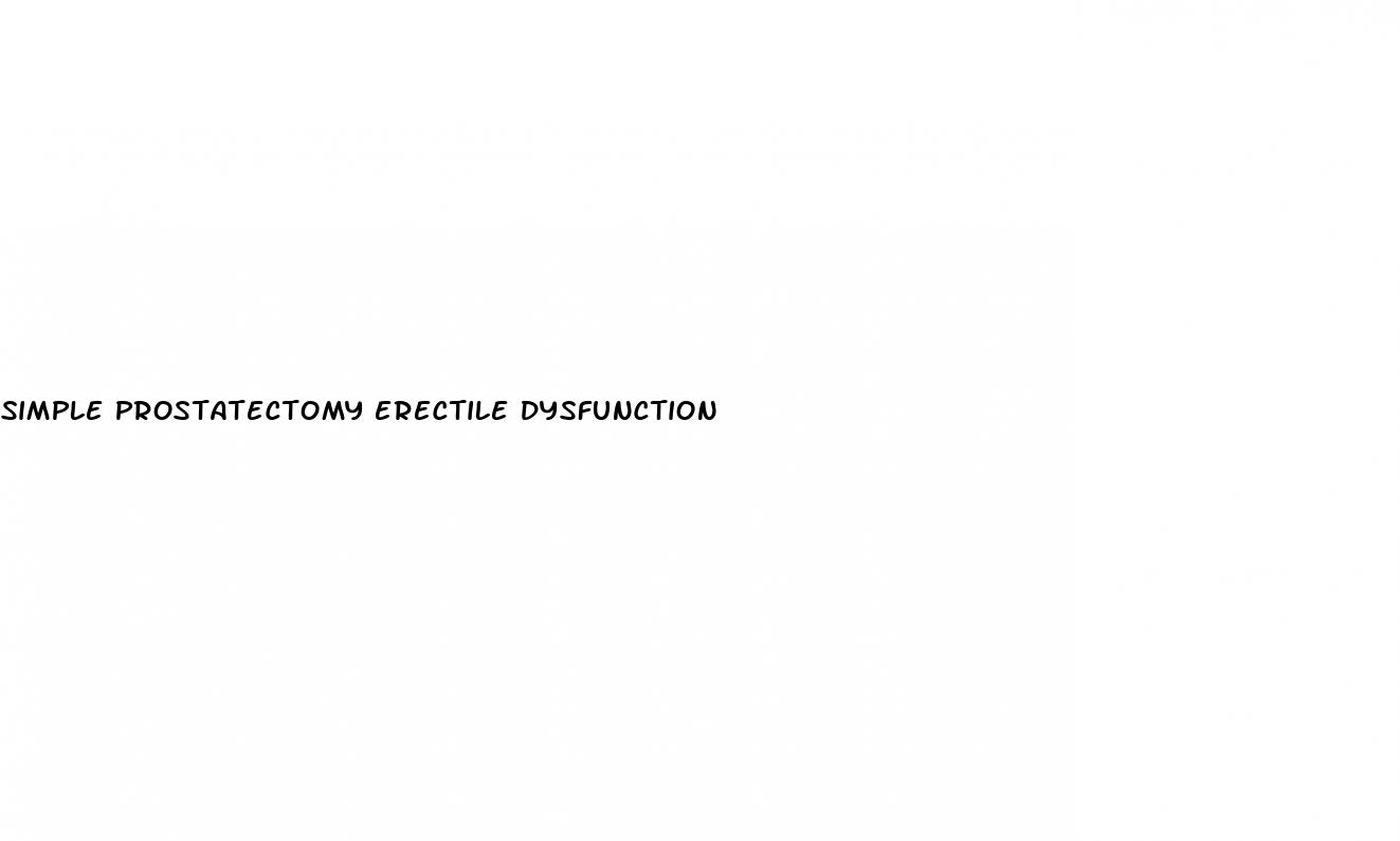 simple prostatectomy erectile dysfunction