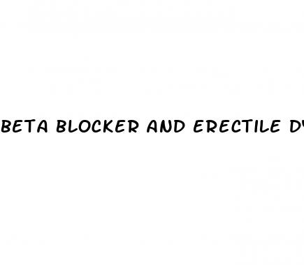 beta blocker and erectile dysfunction