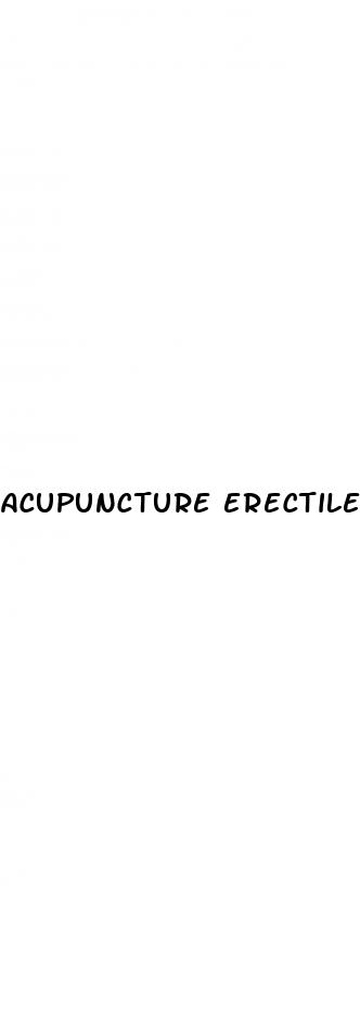 acupuncture erectile dysfunction research