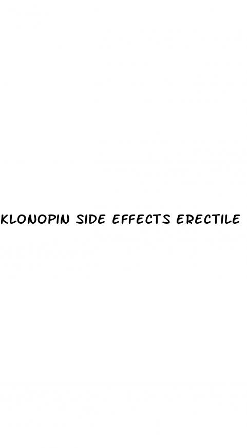 klonopin side effects erectile dysfunction