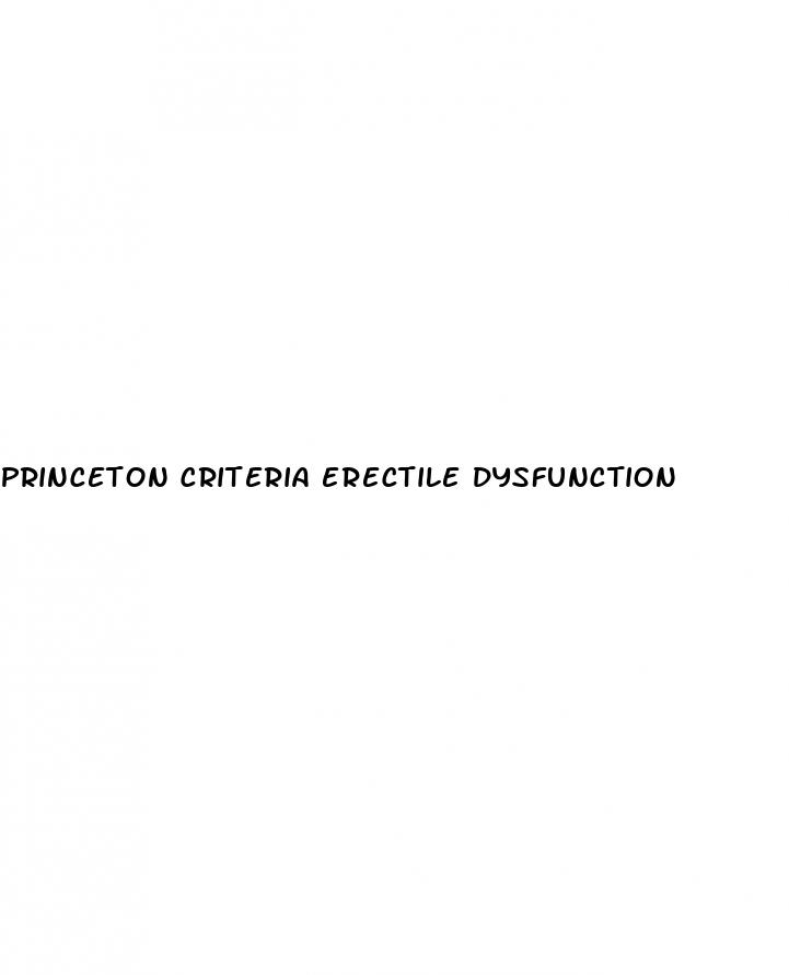 princeton criteria erectile dysfunction