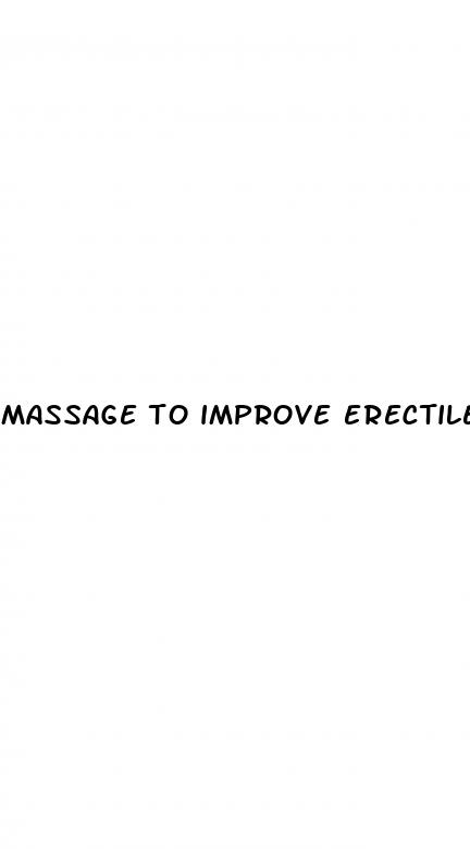 massage to improve erectile dysfunction